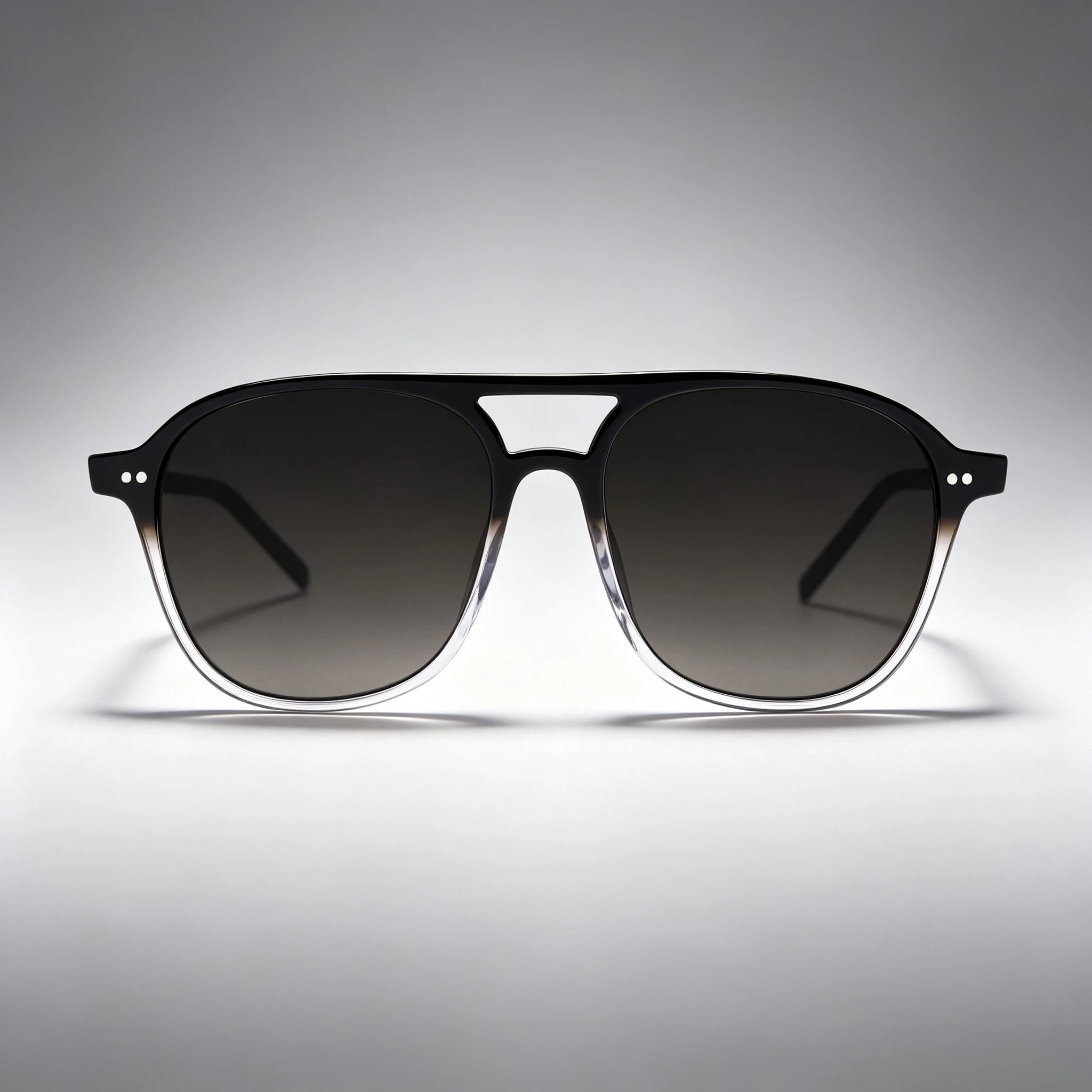 Black Gradient Aviator Style Sunglasses with Dark Lenses