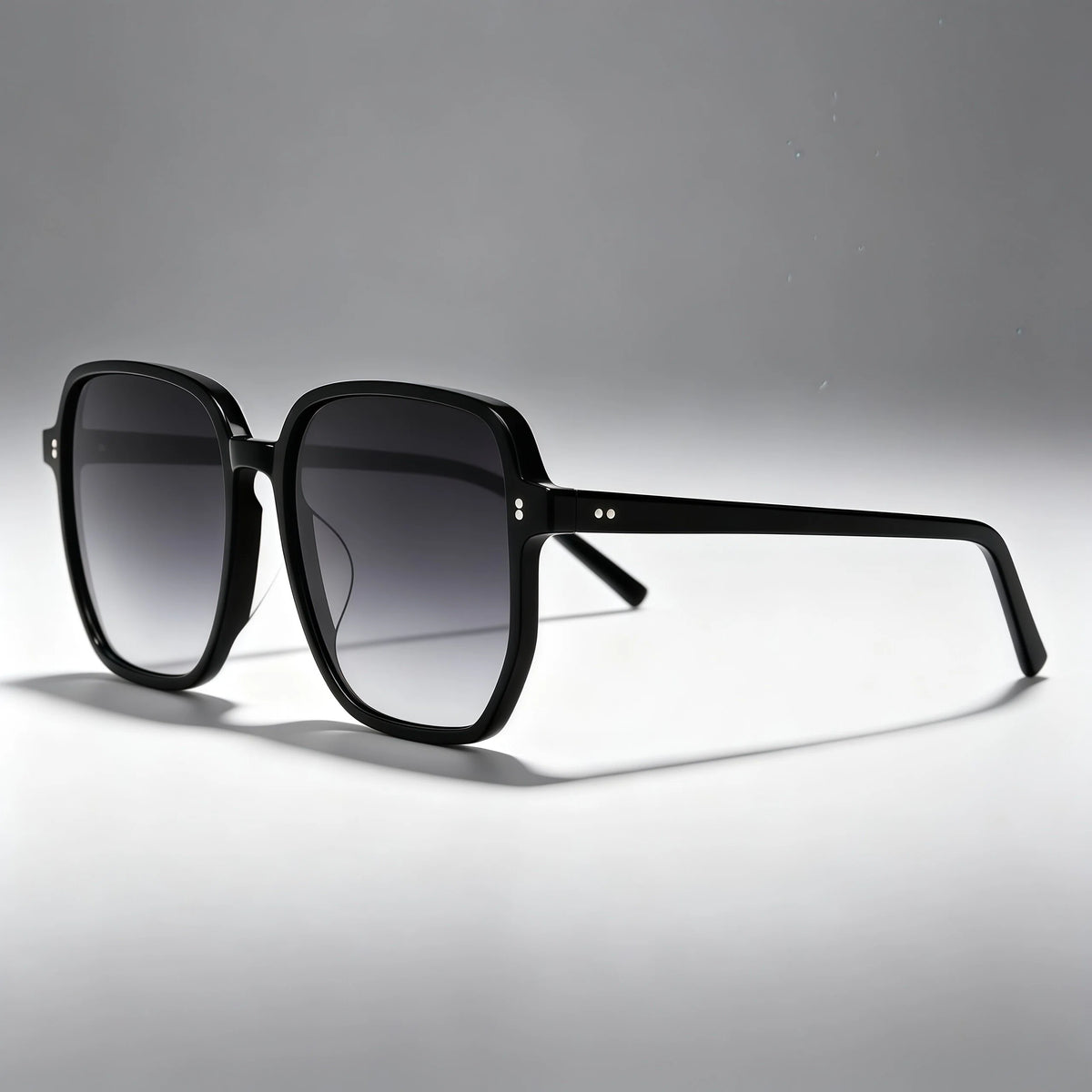 Black Square Gradient Lens Acetate Sunglasses