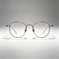 Brown Round Metal Optical Eyeglasses
