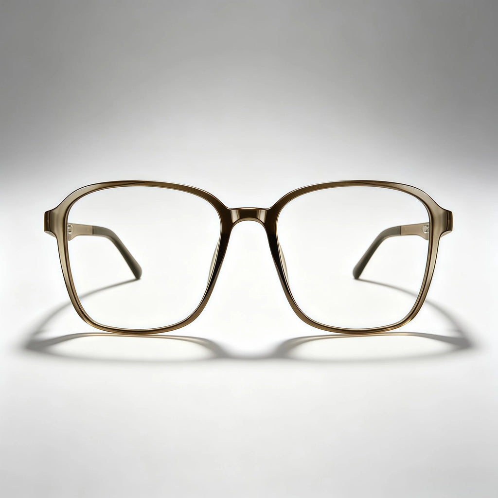 Light Brown Transparent Square Acetate Eyeglass