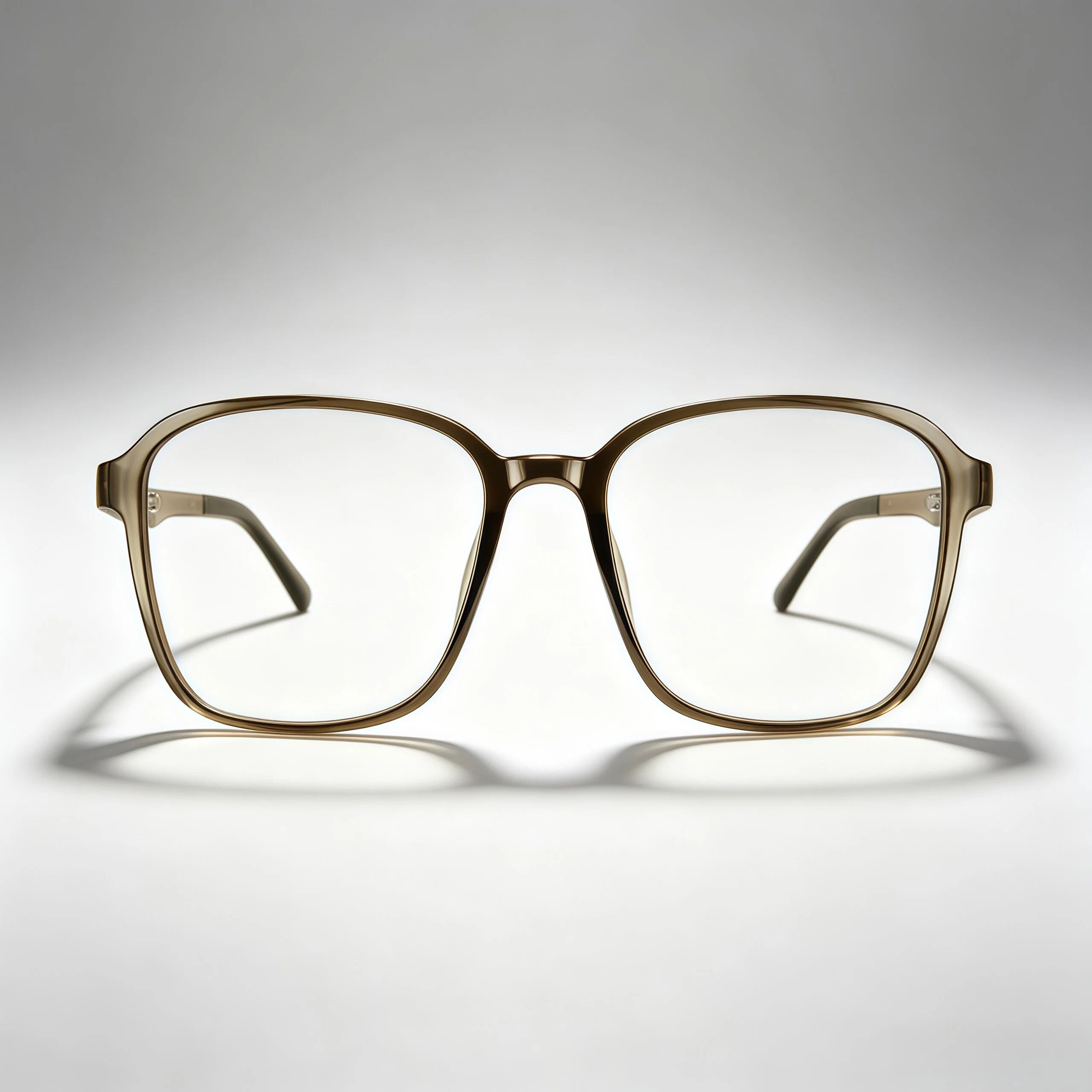 Light Brown Transparent Square Acetate Eyeglass