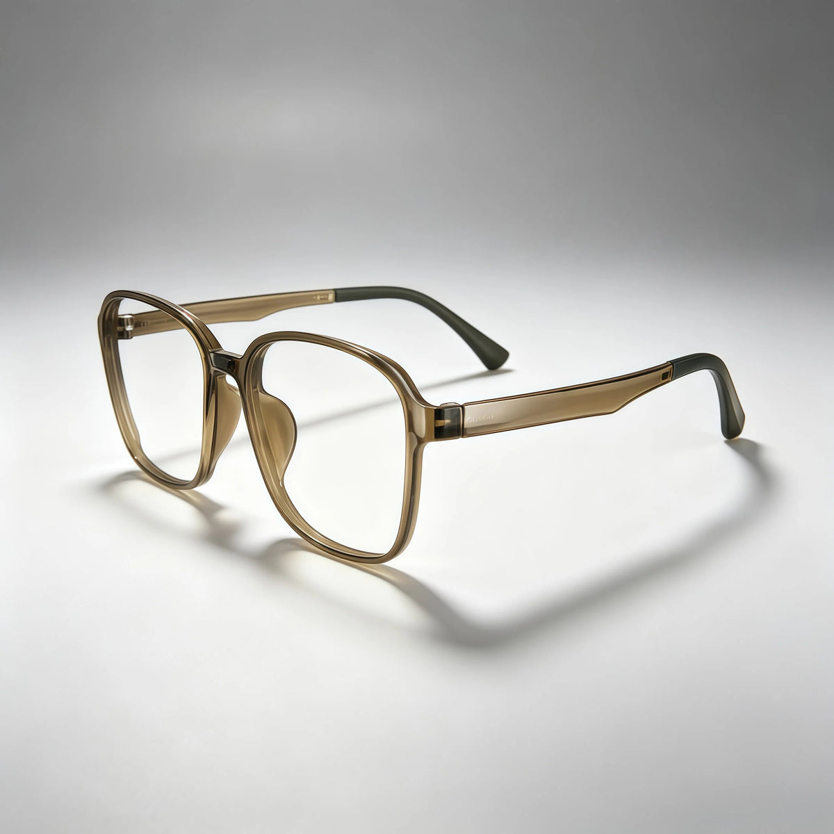 Light Brown Transparent Square Acetate Eyeglass