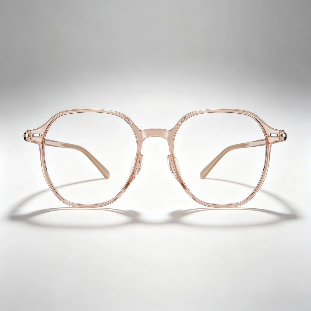 Light Pink Transparent Geometric Acetate Eyeglass
