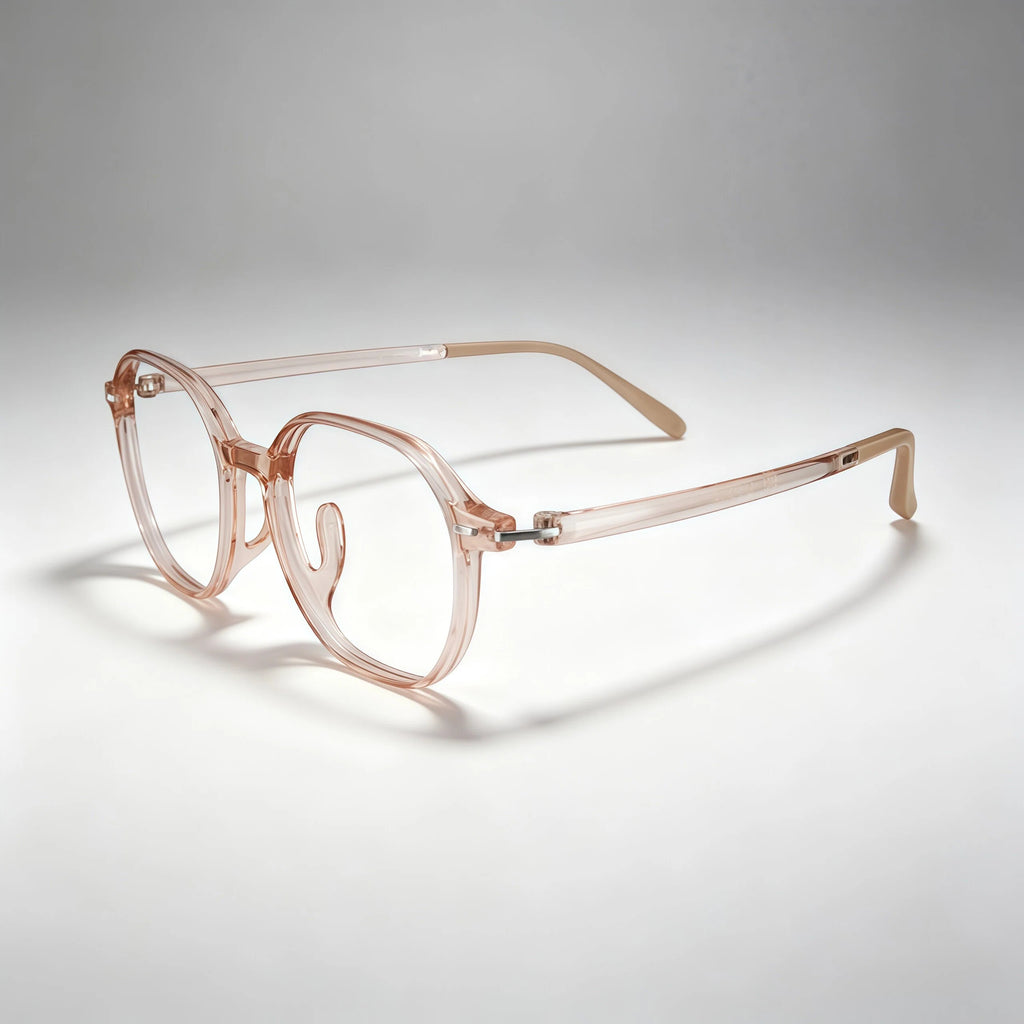 Light Pink Transparent Geometric Acetate Eyeglass