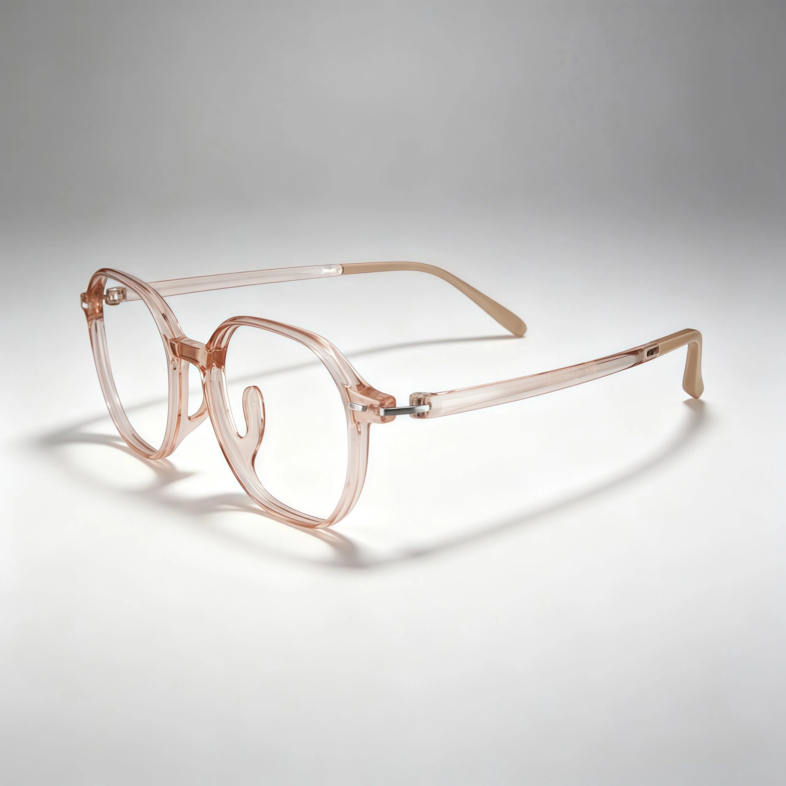 Light Pink Transparent Geometric Acetate Eyeglass