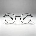 Matte Black Pure Titanium Geometric Eyeglass