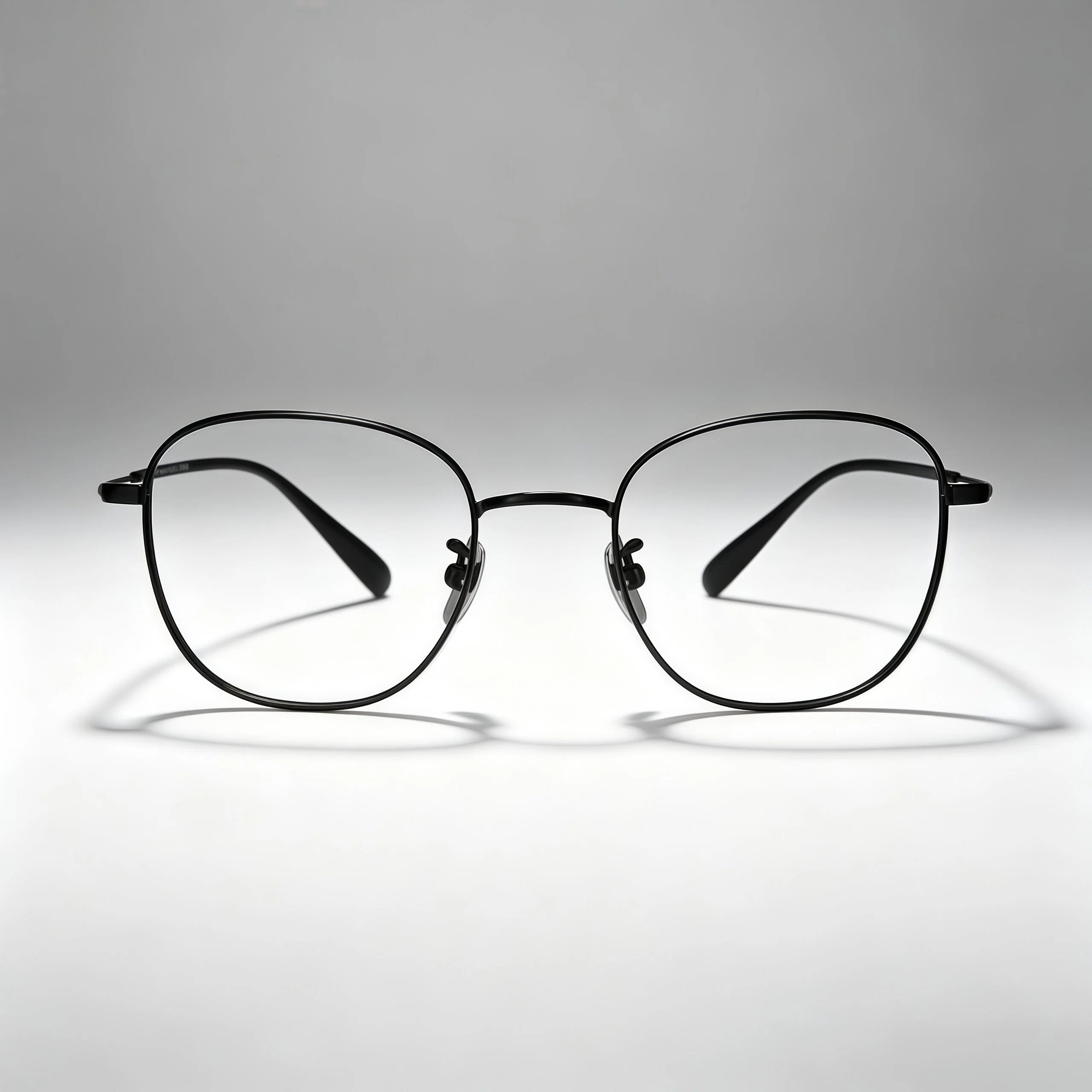 Matte Black Pure Titanium Geometric Eyeglass