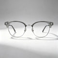 Transparent Gray Browline Optical Eyeglass